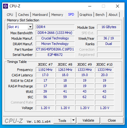 Lenovo Legion Y540 CPU-Z SPD
